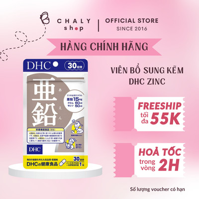Viên uống bổ sung kẽm DHC Zinc giảm mụn, tăng cường sinh lý nam 30 ngày Nhật Bản