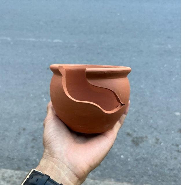 Chậu Đất Nung Lu Xẻ 10x8cm
