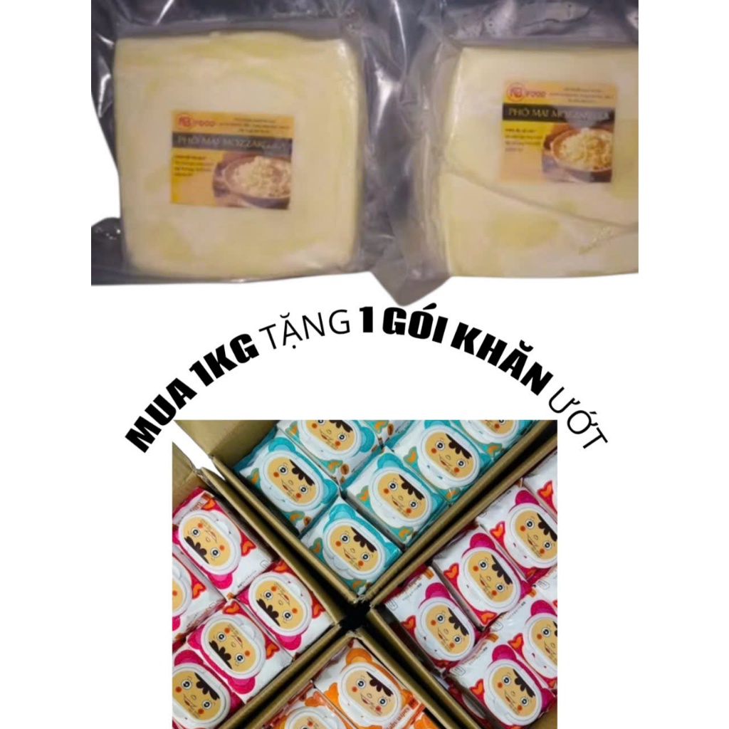 1KG PHÔ MAI KÉO SỢI MOZZARELLA (HOTDOT, CHA GIÒ. BÁNH CHIẾC DÉP, BÁNH ĐỒNG)( KHÔNG KÈM THÙNG XỐP + ĐÁ GELL)
