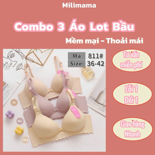  Combo 3 Áo Tăm Cúc Mở Ngang Không Gọng  Mẹ Bầu Và Cho Con Bú  Chất Liệu Su Lụa Co Giãn Thoáng Khí ,đồ lót cho mẹ Voi 811 