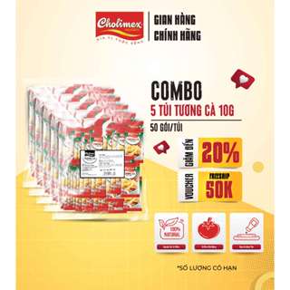  Combo 5 Túi Tương Cà Cholimex 10g  50 gói túi  – Gia vị gói tiện lợi cà chua nguyên chất 