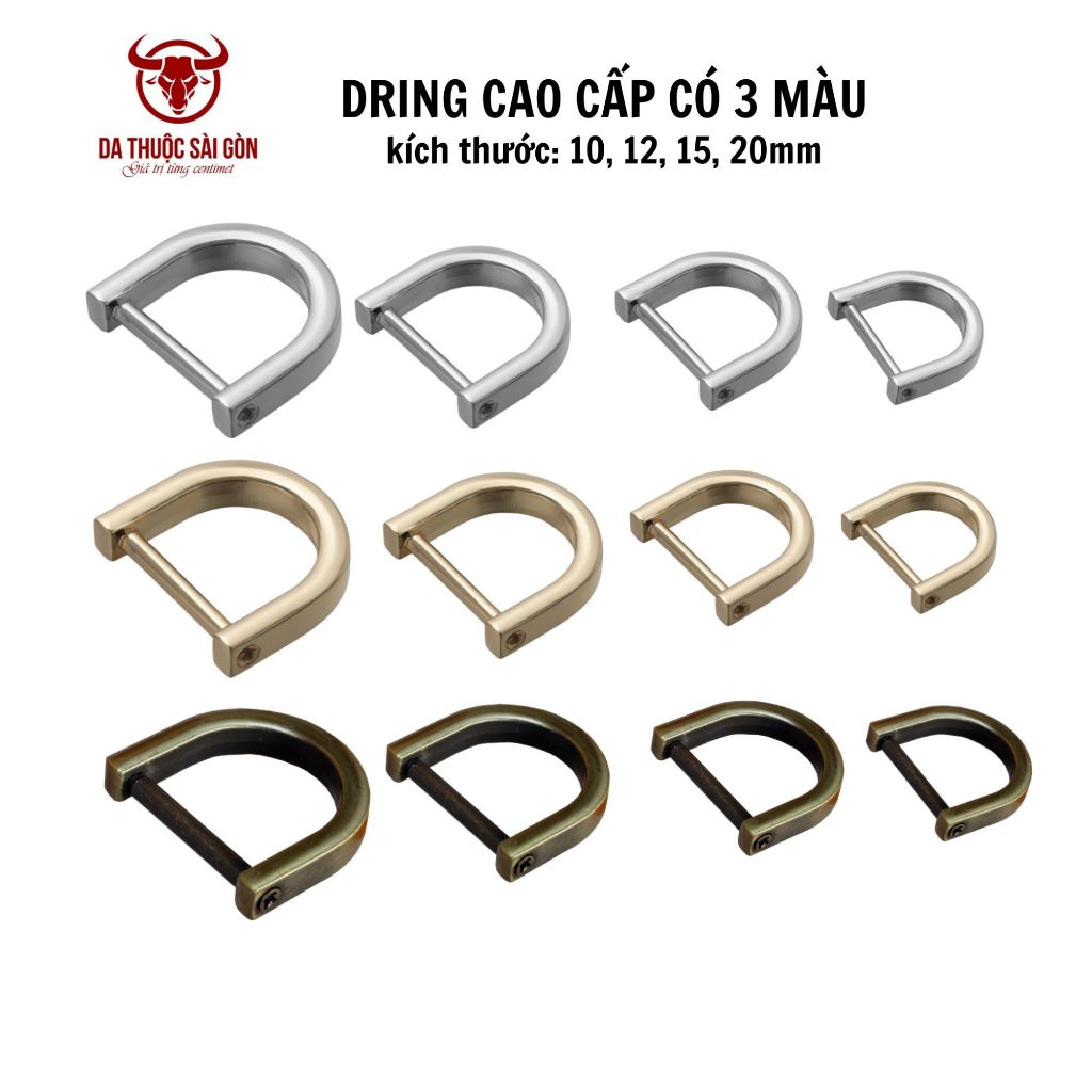 Dring cao cấp đủ size - Cam kết không bay màu, không rỉ sét - Phụ kiện làm túi handmade