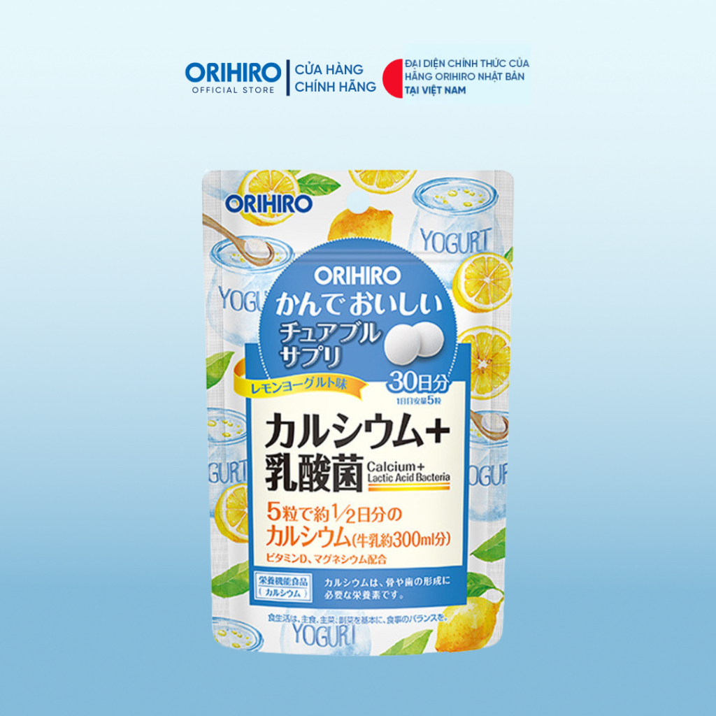 [Mẫu mới] Viên uống bổ sung Canxi và Lợi khuẩn Orihiro dạng túi 150 viên