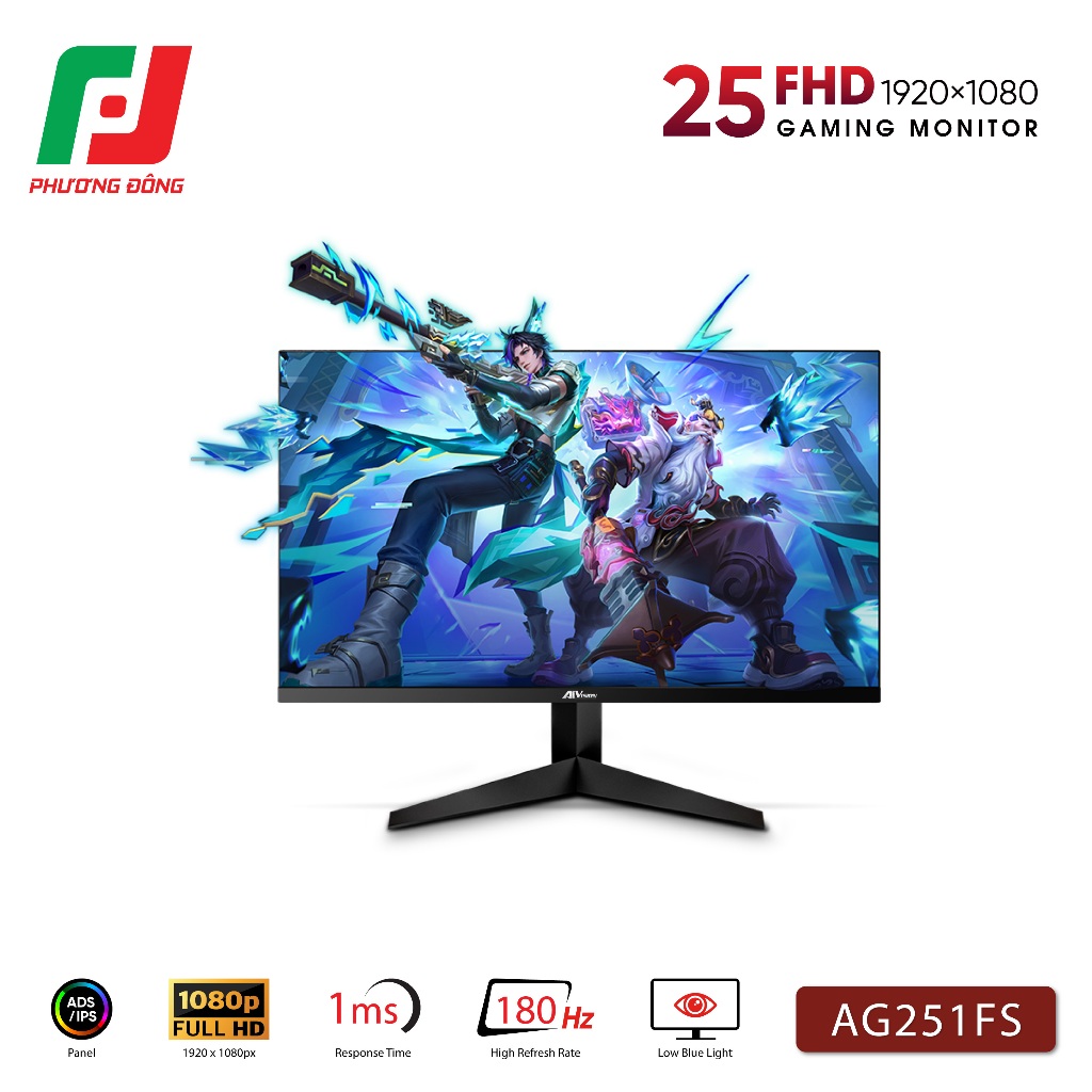 Màn Hình Gaming Aivision AG251FS 25 inch | IPS | Full HD 1080p | 180Hz | 1ms | Freesync BH 24 THÁNG