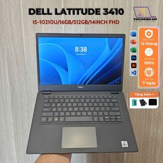  Laptop Dell Latitude 3410 i5-10210U 16GB 512GB 14inch FHD phím LED siêu bền học online văn phòng giải trí game OK 