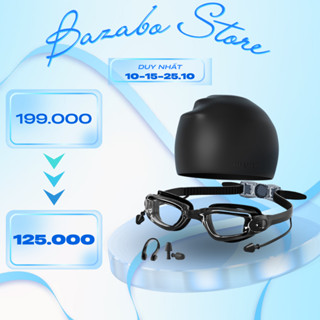 Kính Bơi Người Lớn Nam Nữ 3 Lớp Chống Nước Chống Sương Mù HD Đệm Silicon Mềm Kèm Mũ Bơi Lặn Biển