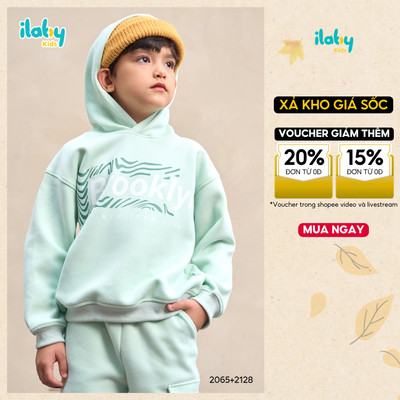 Áo hoodie bé trai ILABY in hình họa tiết năng động cho bé CHỈ GỒM ÁO [2065]