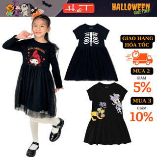  Trang phục hoá trang Halloween màu đen bé trai bé gái-HT đồ bộ xương đầm váy chất cotton mềm mịn cho bé 12-37kg-DBTBG021 