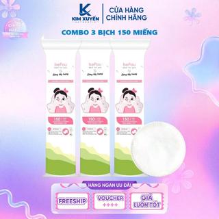   150 MIẾNG  COMBO 3 BỊCH Bông tẩy trang BEFOU - 150 MIẾNG . 5,8CM 
