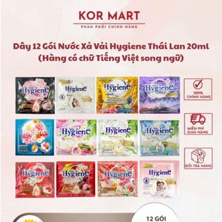  Combo 5 Dây 12 Gói Nước Xả Vải Hygiene Thái Lan Dung Tích 20ml  Hàng SX tại Việt Nam  lưu hương lâu 