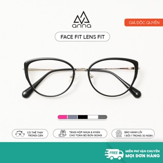 Gọng kính mắt thời trang ANNA nam nữ dáng mắt mèo chất liệu hợp kim siêu nhẹ AN5740