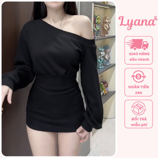 Áo Sweater nỉ croptop Trễ Vai dài tay, Áo lệch vai sexy vải da cá mềm mịn khoét vai thu đông hot trend Hàn Quốc, AO11