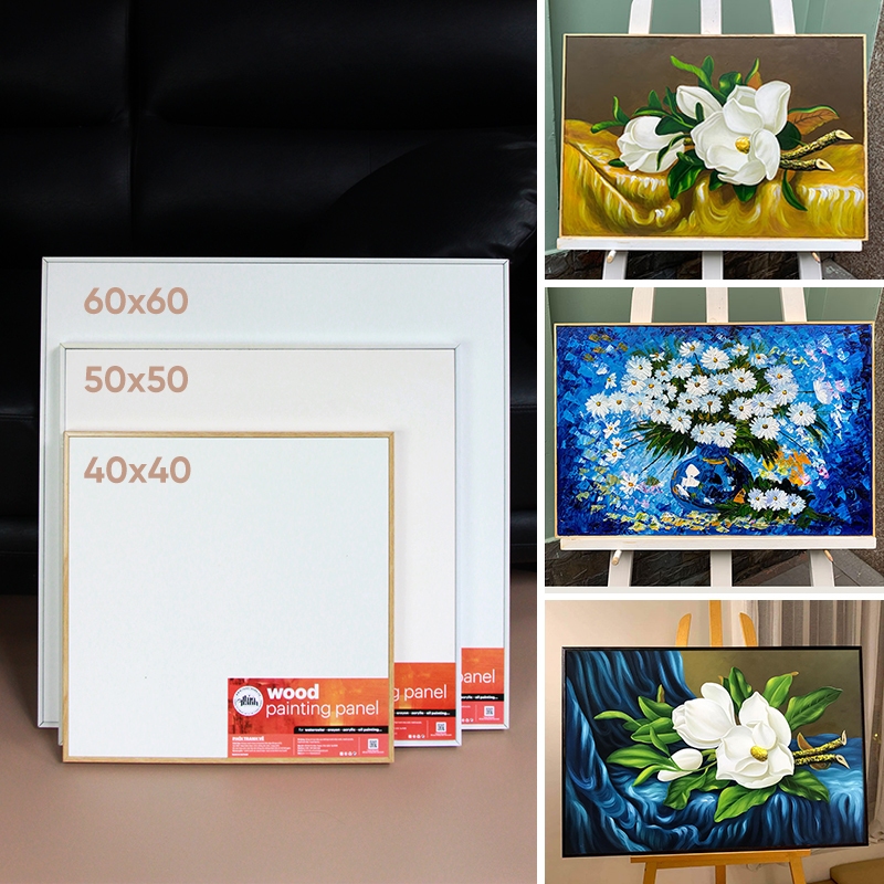 (Size Lớn) Tấm Canvas Panel Bằng Ván Gỗ - Đóng Sẵn Khung Thảo Tranh - Canvas Vẽ Tranh, Toan Vẽ Tranh