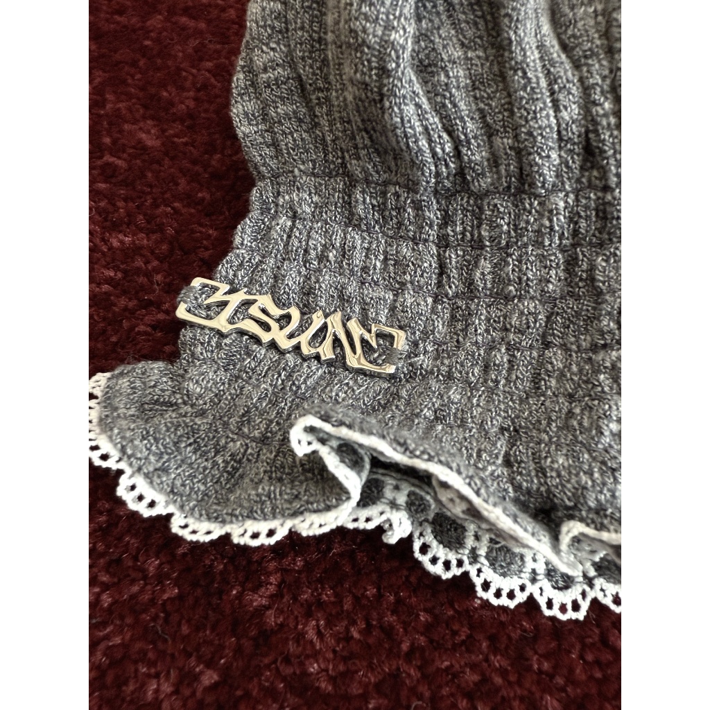 TSUN - Fiona Top Áo Ống Khoác Lửng Thun Len Gân Xám Body Gợi Cảm Cá Tính | BigBuy360 - bigbuy360.vn