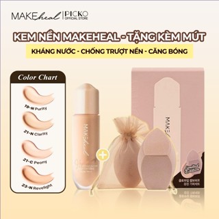 [ Tặng Kèm Mút ] Kem nền Makeheal kháng nước, lâu trôi Ampoule Glow Foundation - Tặng kèm mút Glow Up Jumbo Puff