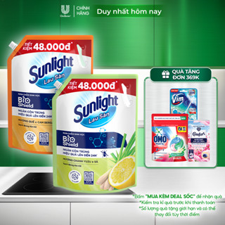 Nước lau sàn Sunlight BIOSHIELD Ngăn côn trùng hiệu quả | Túi 3,4 KG | Hương Chanh Yuzu & Sả | Hương Quế & Cam Bergamot
