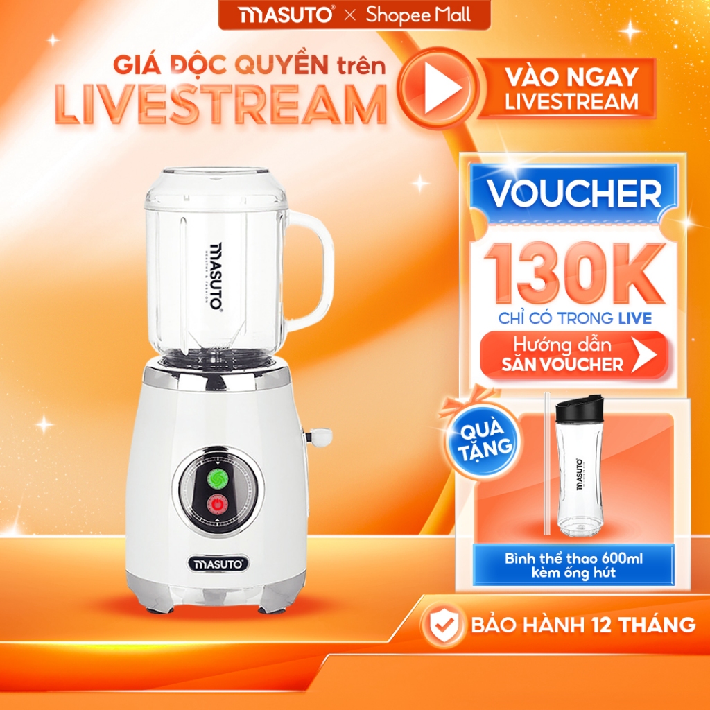 Máy Xay Sinh Tố Đa Năng Masuto Blender Chuyên Say Các Món Healthy Eat Clean Combo Mua 1 tặng 1