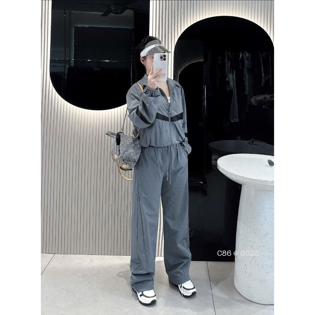 Bộ đồ nữ.sét thể thao  quần suông.đồ bộ chất gió lưới  hàng quảng châu 3sz MLXL