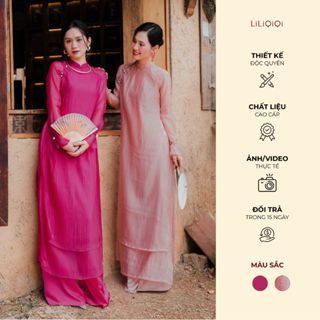 Áo Dài Cách Tân 4 Tà Mộc Miên LiLiQiQi By LeeGi Chất Liệu Voan Tơ Bọt Mềm Mại Thướt Tha - Min707