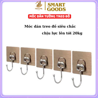 10 móc dán tường màu đồng loại to chịu lực 6kg