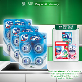 Combo 3 VỈ Viên Thả Vệ Sinh Bồn Cầu Vim | Sạch Khuẩn, Sáng Bóng đến 1600 Lần Xả (3x180g/vỉ)