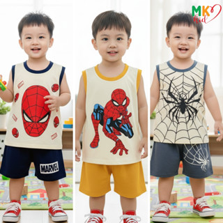 Bộ Ba Lỗ Siêu Nhân Người Nhện Cho Bé Trai 9-30kg, Bộ Sát Nách Thun Lạnh  Mềm Mát, Thấm Hút Mồ Hôi