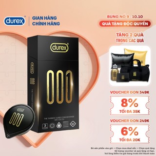 Bao Cao Su Durex 001 Siêu Mỏng, Hộp 3 Bao, Mới Ra Mắt
