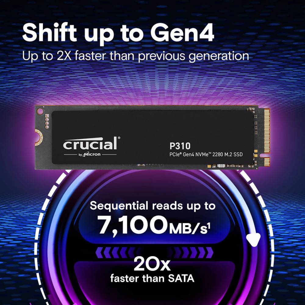 Ổ cứng SSD Crucial P310 1TB M.2 PCIe Gen4 x4 NVMe - Bảo hành 36 tháng | BigBuy360 - bigbuy360.vn