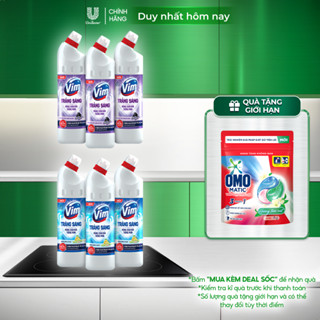 Combo 3 Nước Tẩy Bồn Cầu và Nhà Vệ Sinh Vim Trắng Sáng | Sạch Thơm Dịu Mát Với Hương Chanh Sả và Hương Lavender (870ml)
