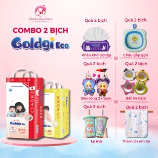 [COMBO 2 Bịch ] Bỉm Nhật Goldgi Eco Siêu Mỏng Nhẹ, Chống Hăm, Thoáng Khí, Đủ Size NB/S/M/L/XL/XXL Cho Bé.