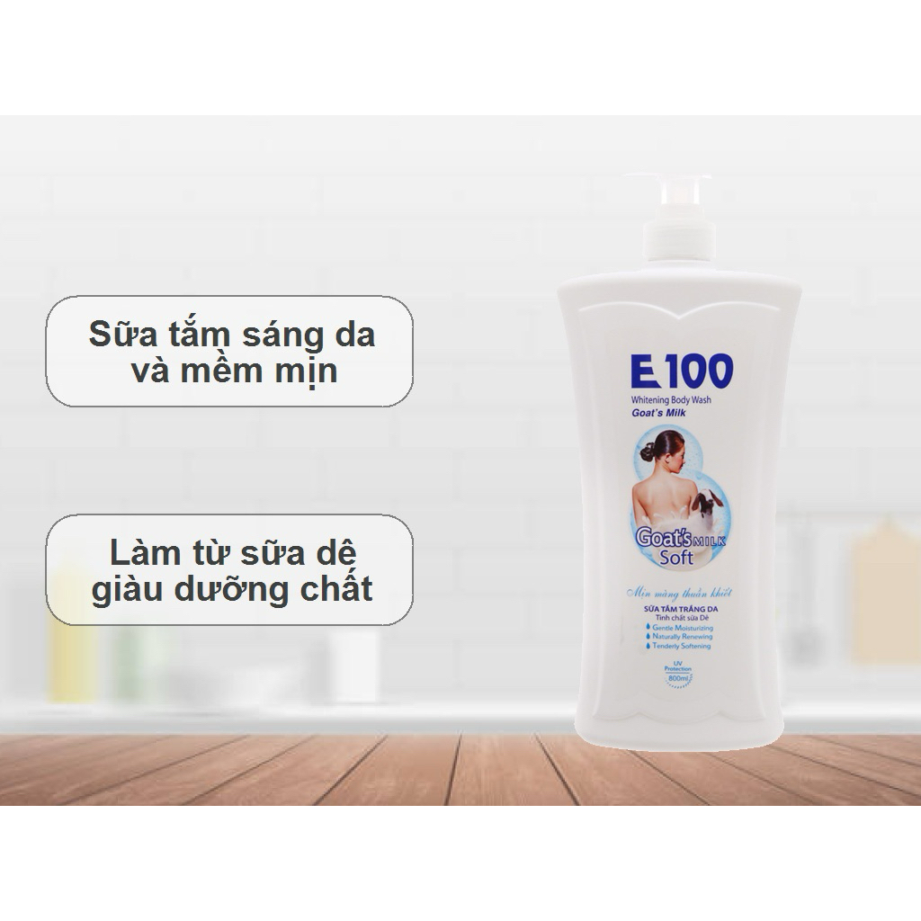 Sữa Tắm E100 1200ml Dưỡng Ẩm, Mềm Da, Hương Thơm Dễ Chịu