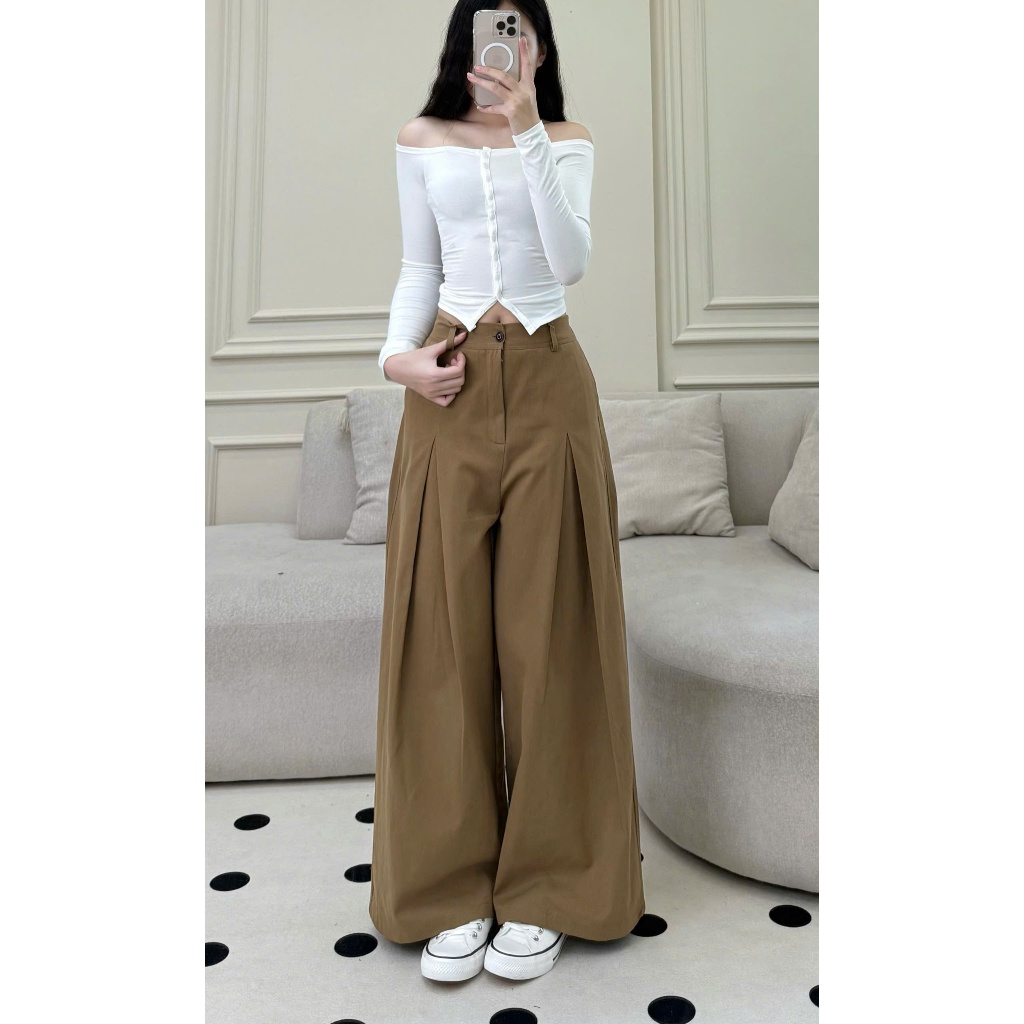 Quần tây ống rộng Hari dáng công sở chất kaki tôn dáng | BigBuy360 - bigbuy360.vn