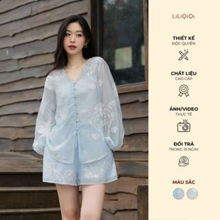 Set Đồ Nữ Sang Chảnh Quần Ngắn Áo Tơ Họa Tiết Nữ Tính Đi Biển Đi Chơi LeeGi Design - AQ828