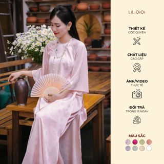 Áo Dài Cách Tân Nữ Thanh Chi Lụa Gấm Hoa Tay Lỡ LiLiQiQi By LeeGi Thiết Kế Thanh Lịch - TC709