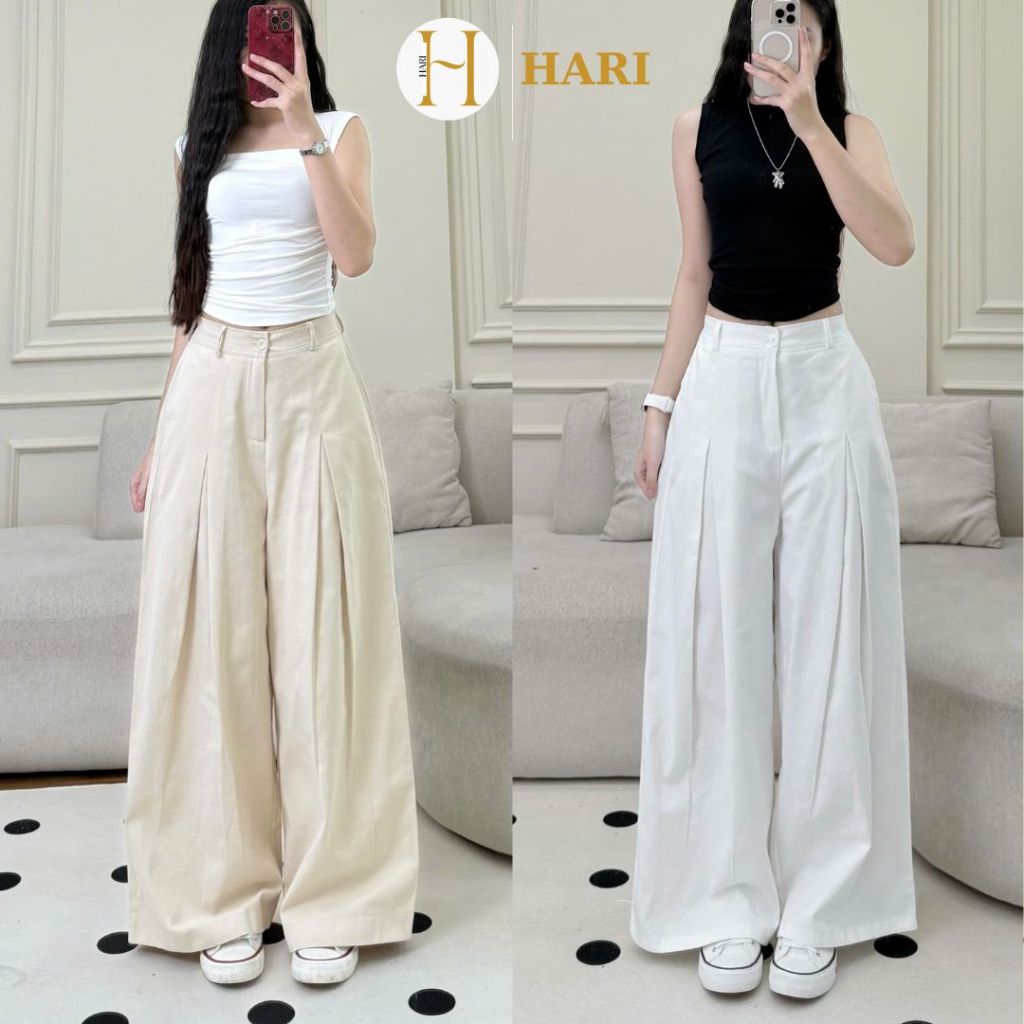 Quần tây ống rộng Hari dáng công sở chất kaki tôn dáng | BigBuy360 - bigbuy360.vn