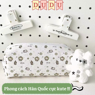  Túi Đựng Bút   Hộp Đựng Bút  Hộp Bút   Bóp Viết INS DUDU Vải Canvas APPLE CAT Dung Tích Lớn Dễ Thương 