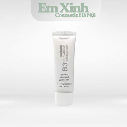 Kem chống nắng B3 Innoskin xám kiều dầu 8 màng lọc chống nắng