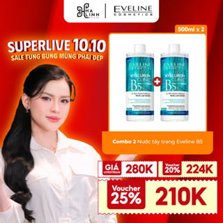 [VHL X EVELINE] COMBO 2 Nước tẩy trang Eveline Hyaluron Clinic B5 P2uridetox 500ml x2