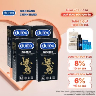Bộ 4 hôp bao cao su Durex Kingtex ôm sát, bôi trơn (size 49mm, 12 bao/hộp)
