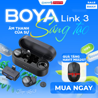 Mic không dây mini cài áo Boya Link 3.01/3.02 Button-Sized mic thu âm Al-Powered lọc tiếng ồn quay video livestream