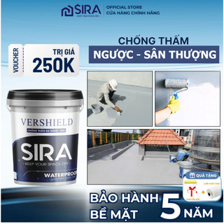   1Kg - 15Kg  Sơn chống thấm tường ẩm sàn mái sân thượng máng xối thấm ngược trần nhà - SIRA SR01 