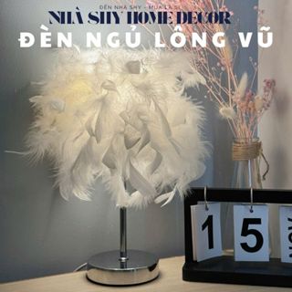  Đèn Ngủ Lông Vũ - Đèn Ngủ Để Bàn Trang Trí Sang Trọng - Ảnh Thật - Nhà Shy Home Decor 