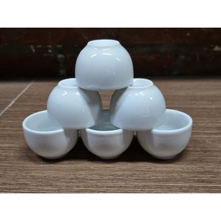 Combo chén uống trà trắng, ly trà không quai, , hàng bình dân, miệng 6cm, cao 4cm, dung tích 55ml