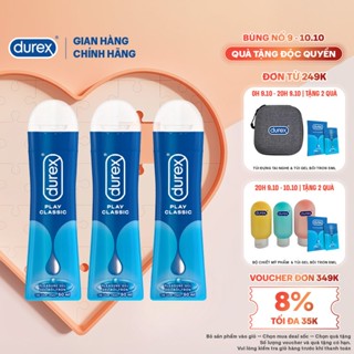  Combo 3 Gel bôi trơn Durex Classic gốc nước - Bao bì mới, cải tiến công thức thêm mượt mà, 50ML/chai