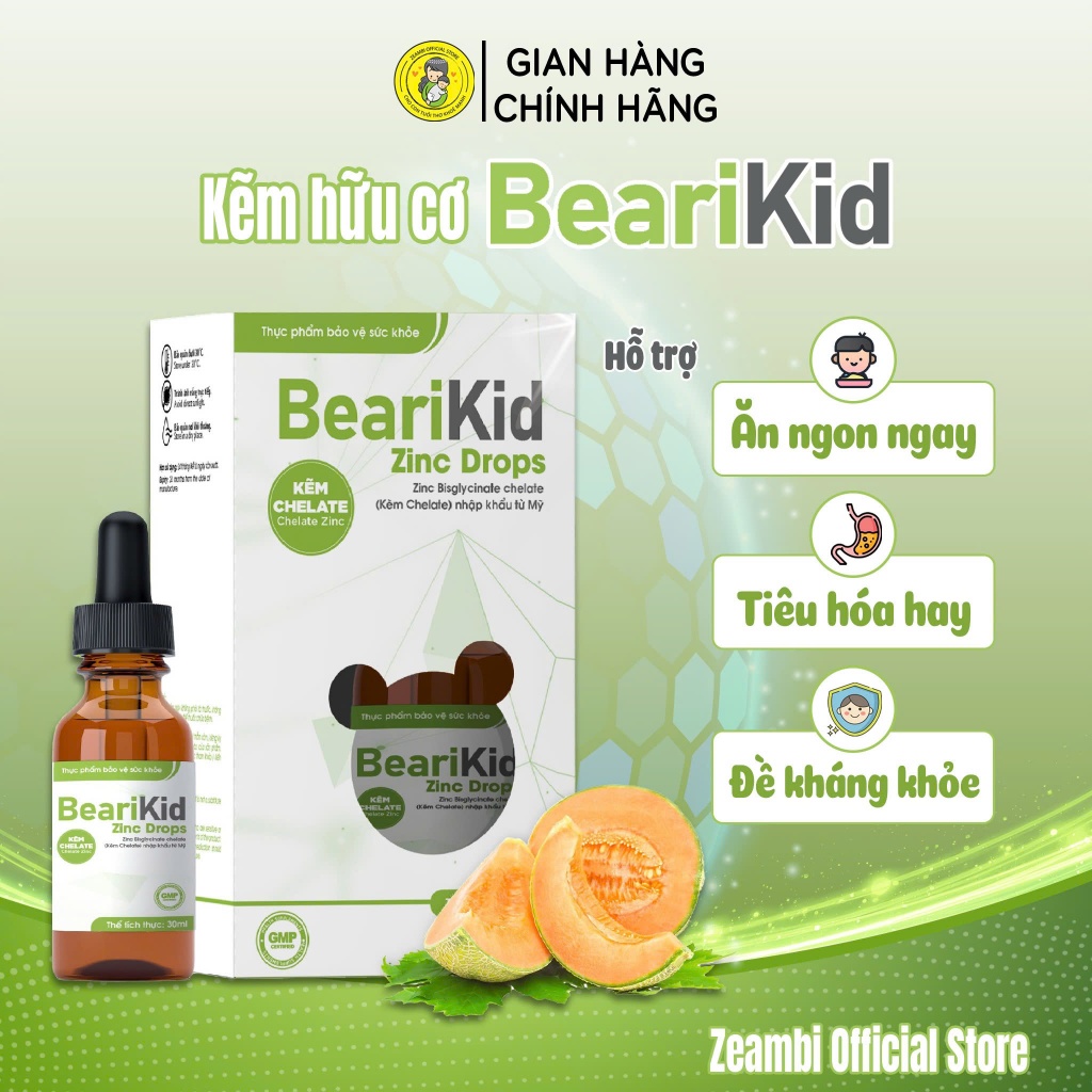 Kẽm hữu cơ Bearikid Zeambi Chai 30ml