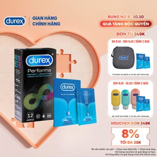 Combo Bao cao su Performa hộp 12 bao + Gel bôi trơn Play Classic gói dùng thử 5ml