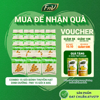 [DEAL SỈ ] Combo 15 gói bánh thuyền hạt dinh dưỡng mix gạo lứt ăn vặt không đường FNV 15 gói x 60g bánh hạt giảm cân