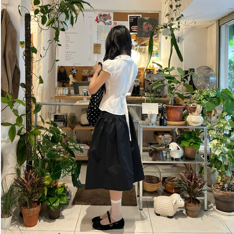 AREUM Chân váy lửng SUMI Skirt vải kaki đơn giản kiểu Nhật | BigBuy360 - bigbuy360.vn
