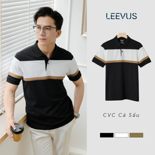 [TẶNG HỘP CHO ĐƠN TỪ 499K]  Áo Polo nam STRIPED BLOCK LEEVUS phối màu, vải CVC cá sấu, form regular APL312