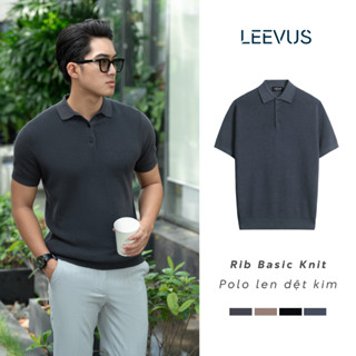 [TẶNG HỘP CHO ĐƠN TỪ 499K] Áo polo LEN DỆT KIM nam Rib Basic Knit vải dệt RIBBED phối màu neutral LEEVUS APL343